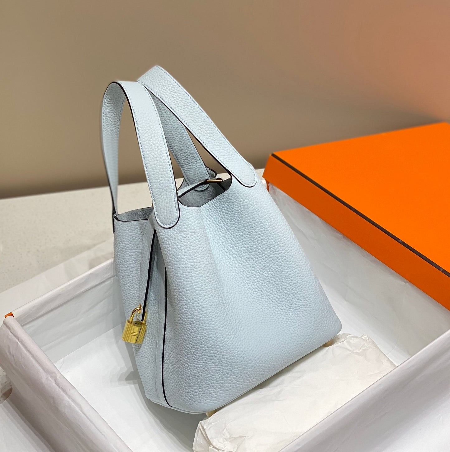 serrure picotin 18 bleu saphir togo ghw