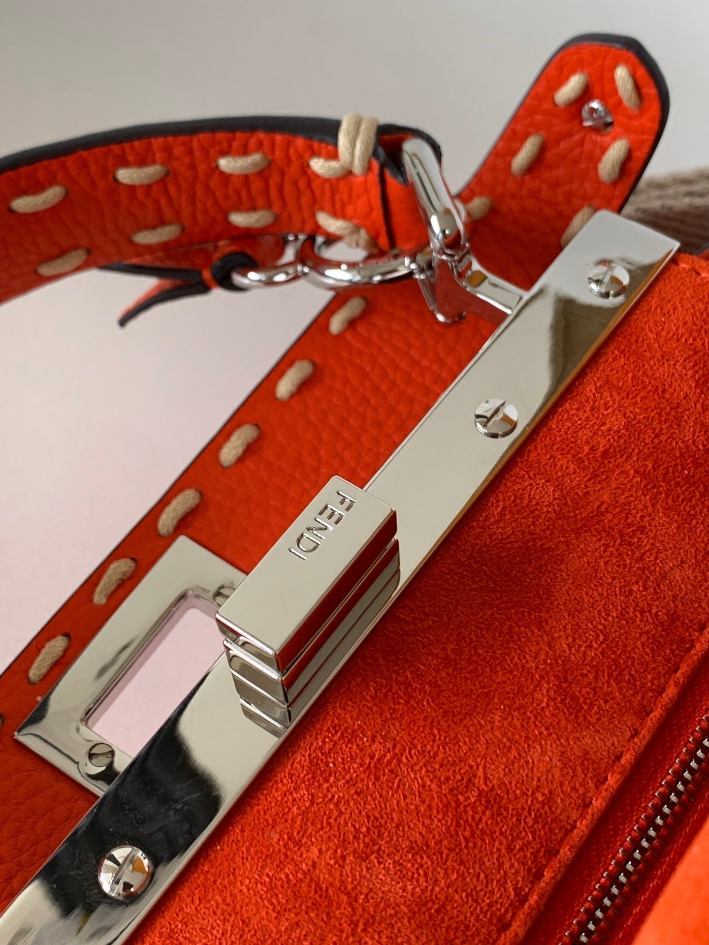 ピーカブー ミニ セレリア バッグ 23cm レッドレザー ショーツ 220ステッチ 手縫い
