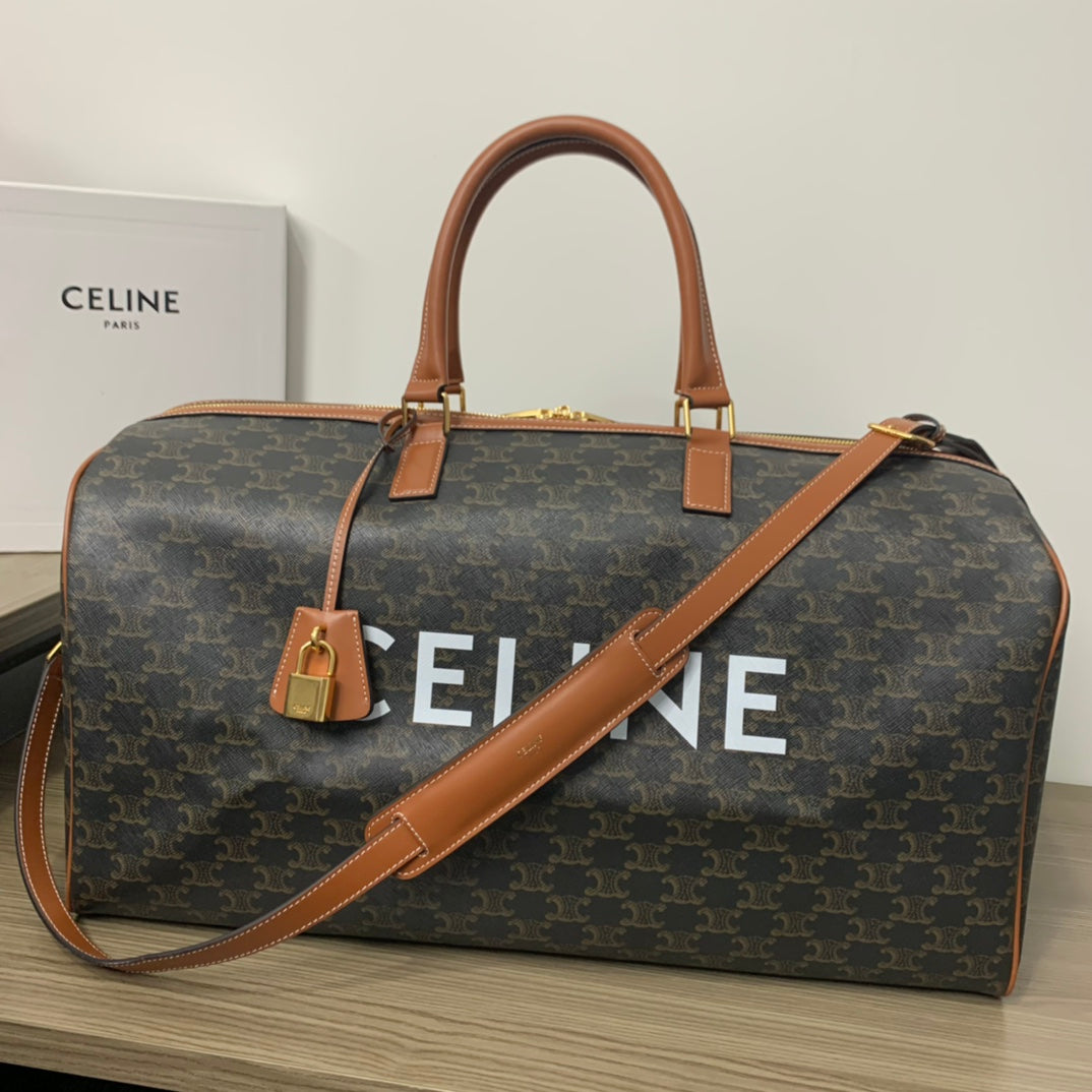 SAC DE VOYAGE 50 EN TOILE TRIOMPHE NOIRE IMPRIMÉ CELINE