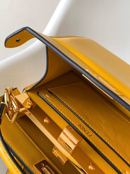 Sac Peekaboo ISeeU Petite 20 Cuir d'agneau jaune Ghw 