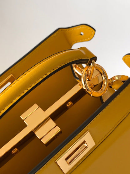 Sac Peekaboo ISeeU Petite 20 Cuir d'agneau jaune Ghw 
