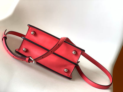 Peekaboo ISeeU Petite 20 Sac en cuir d'agneau rose vif Shw 