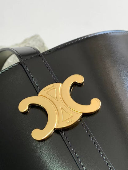 BUCKET TRIOMPHE 25  BLACK CALFSKIN BAG