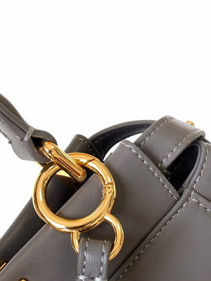 Sac Peekaboo Mini 23 cm en cuir d'agneau taupe et accessoires dorés 