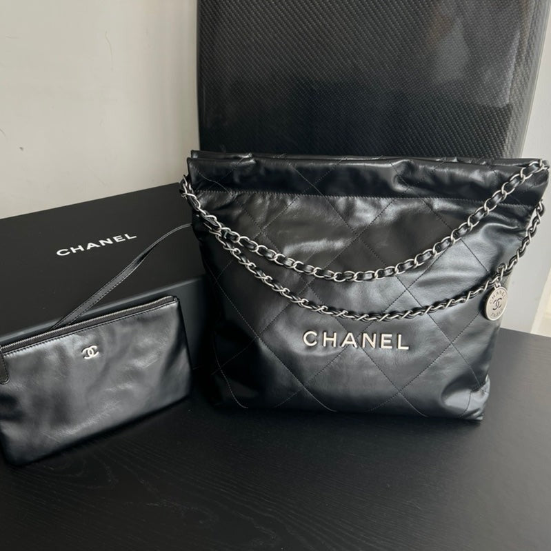 CC ホーボーバッグ 22 ブラック ラムスキン シルバー金具