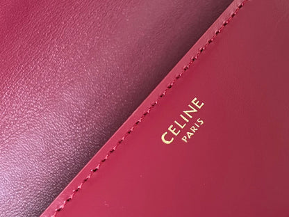 BESACE TRIPHOME 24 CUIR DE VEAU BRILLANT ROUGE RUBIS