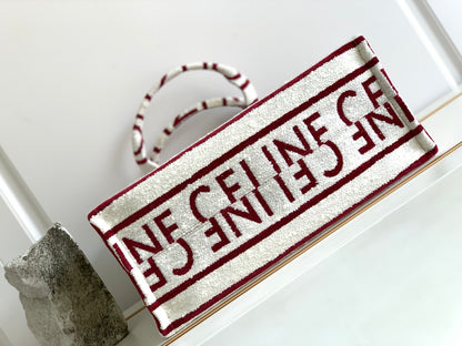 grand cabas 41 blanc bordeaux toile multi logo