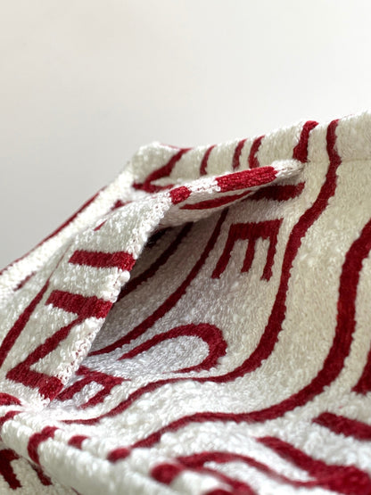 grand cabas 41 blanc bordeaux toile multi logo