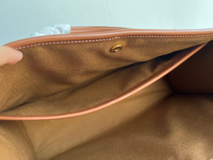 Sac cabas Triphome 35 en cuir de veau noir