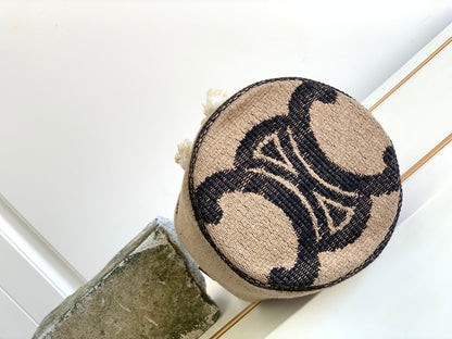 TRIPHOME 19 TISSU BRODÉ NOIR BEIGE