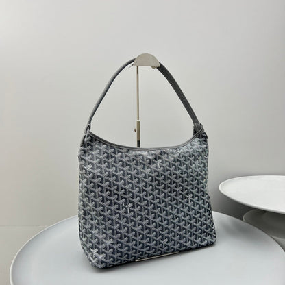 HOBO BOHÈME 34 グレーのゴヤルダン キャンバスとカーフスキン
