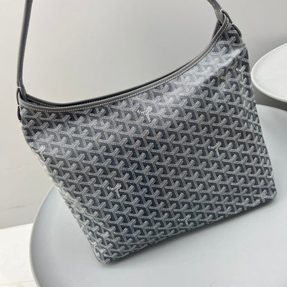 HOBO BOHÈME 34 グレーのゴヤルダン キャンバスとカーフスキン