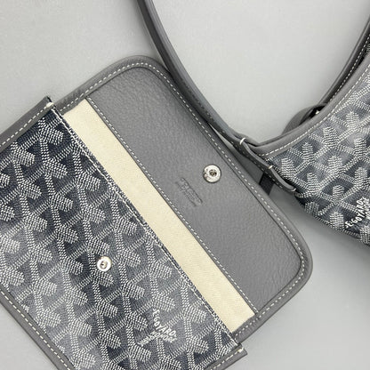HOBO BOHÈME 34 グレーのゴヤルダン キャンバスとカーフスキン