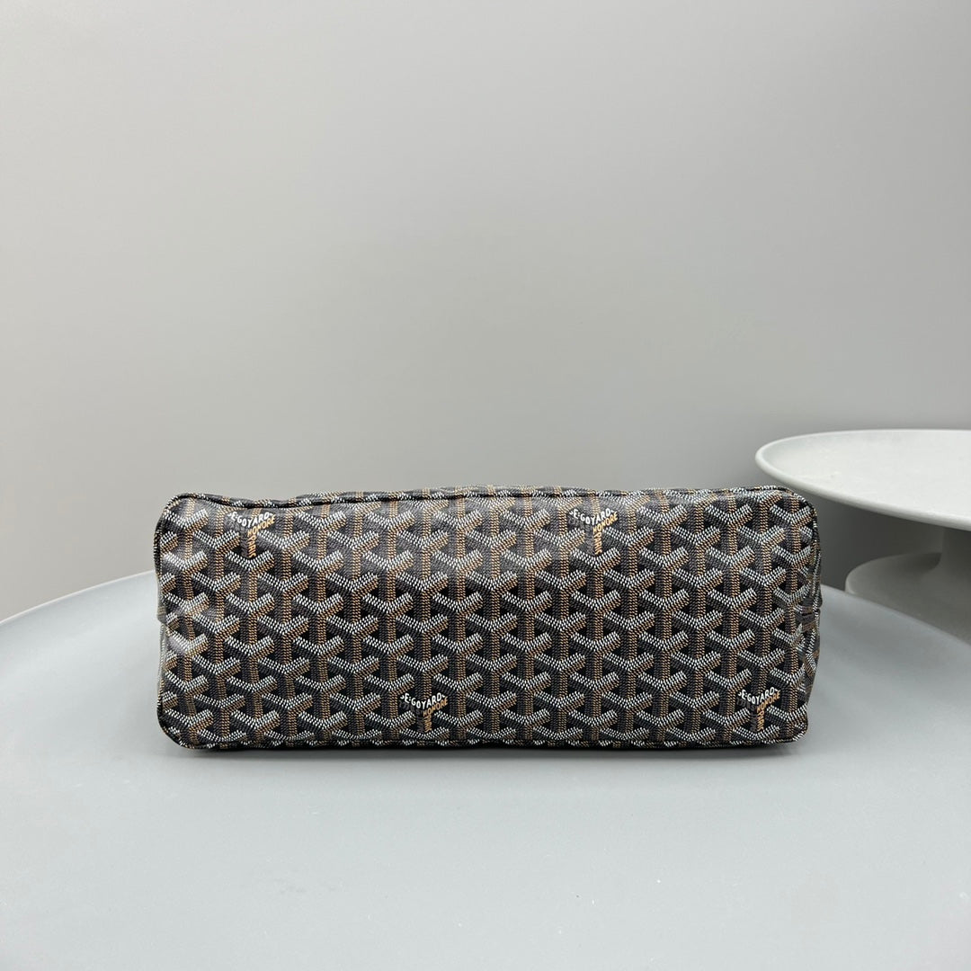 HOBO BOHÈME 34 EN TOILE GOYARDINE MARRON ET CUIR DE VEAU