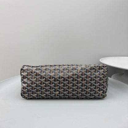 HOBO BOHÈME 34 EN TOILE GOYARDINE MARRON ET CUIR DE VEAU