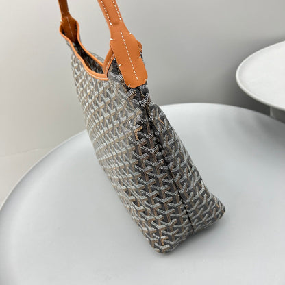 HOBO BOHÈME 34 EN TOILE GOYARDINE MARRON ET CUIR DE VEAU