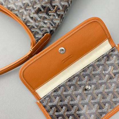 HOBO BOHÈME 34 EN TOILE GOYARDINE MARRON ET CUIR DE VEAU