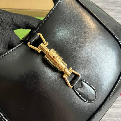 SAC À BANDOULIÈRE GG JACKIE SMALL 28 EN CUIR DE VEAU NOIR