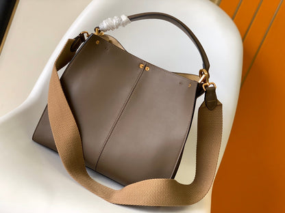 Sac Peekaboo X-lite medium 30 cm en cuir d'agneau marron et accessoires dorés 