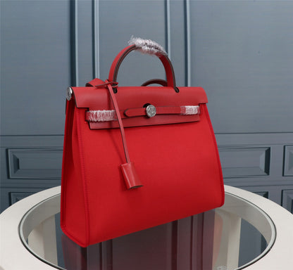 HM HERBAG ZIP 31 TOILE ROUGE