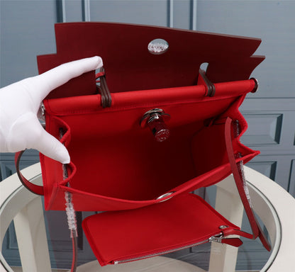 HM HERBAG ZIP 31 TOILE ROUGE