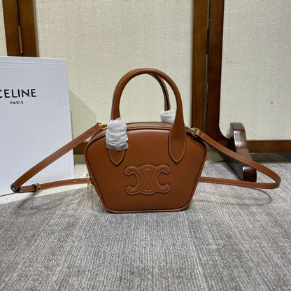 トリオンフ トップハンドルバッグ 20 ブロンズブラウン カーフスキン