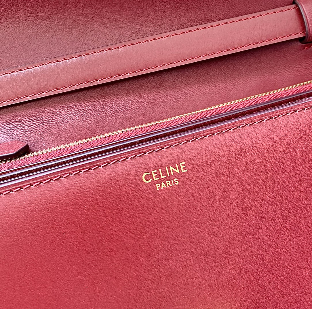 SAC CLASSIQUE MOYEN CELINE 24 CM EN CUIR DE VEAU ROUGE