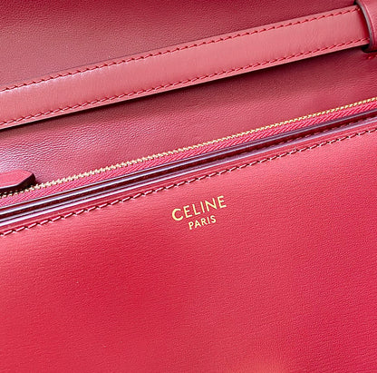 SAC CLASSIQUE MOYEN CELINE 24 CM EN CUIR DE VEAU ROUGE