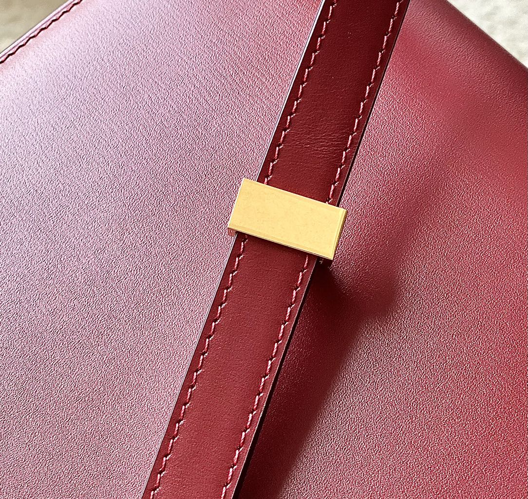SAC CLASSIQUE MOYEN CELINE 24 CM EN CUIR DE VEAU ROUGE