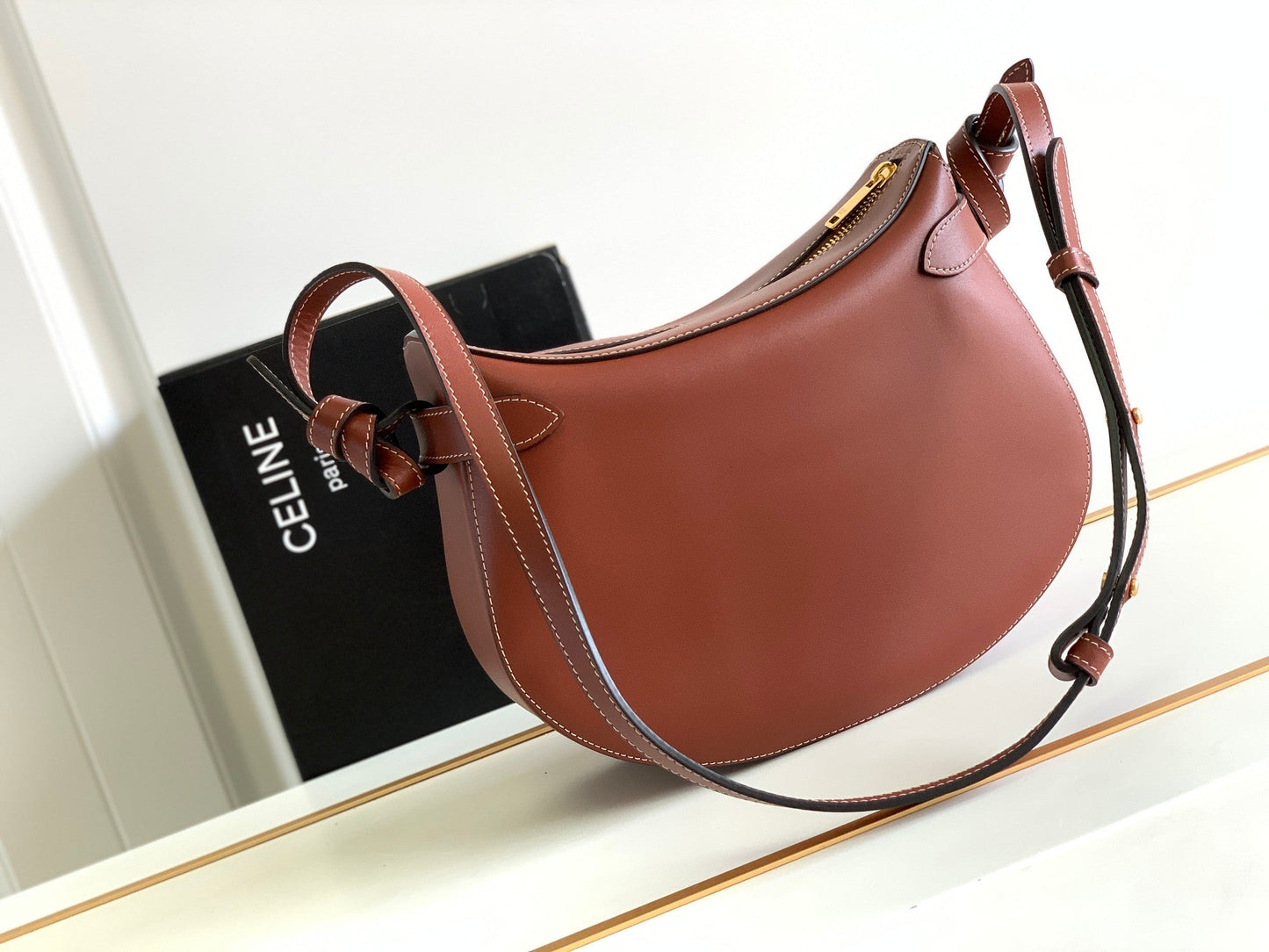 TRIOMPHE CLASSIC 25 CUIR DE VEAU MARRON CANNELLE