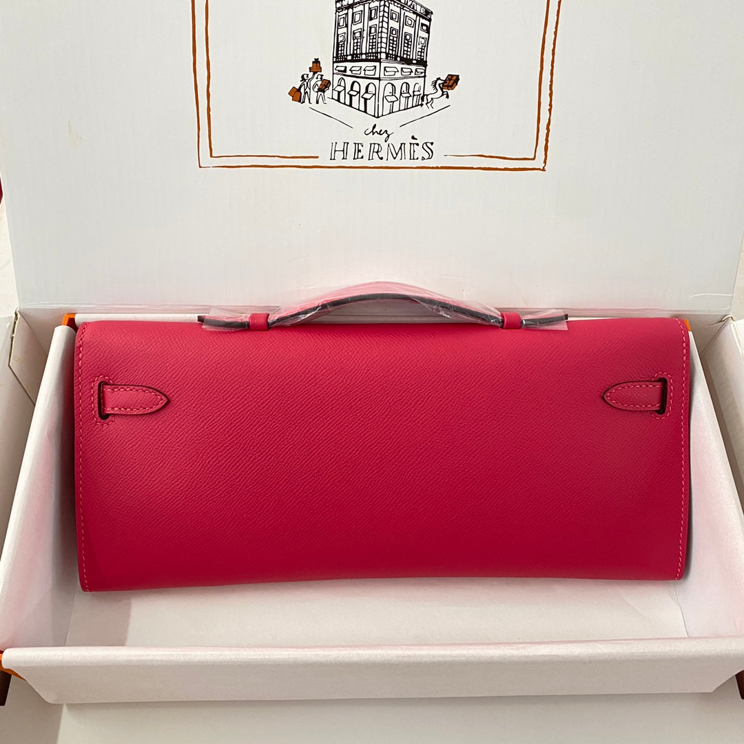 HM Kelly Cut 31 Cuir Epsom rose cramoisi Quincaillerie dorée 229060