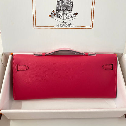 HM Kelly Cut 31 Cuir Epsom rose cramoisi Quincaillerie dorée 229060