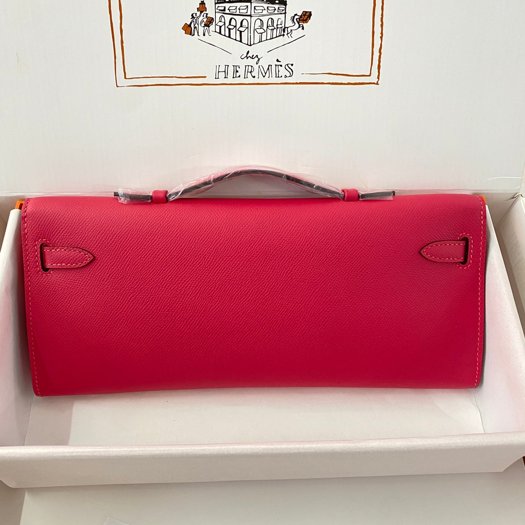 HM Kelly Cut 31 Cuir Epsom rose cramoisi Quincaillerie argentée 229061