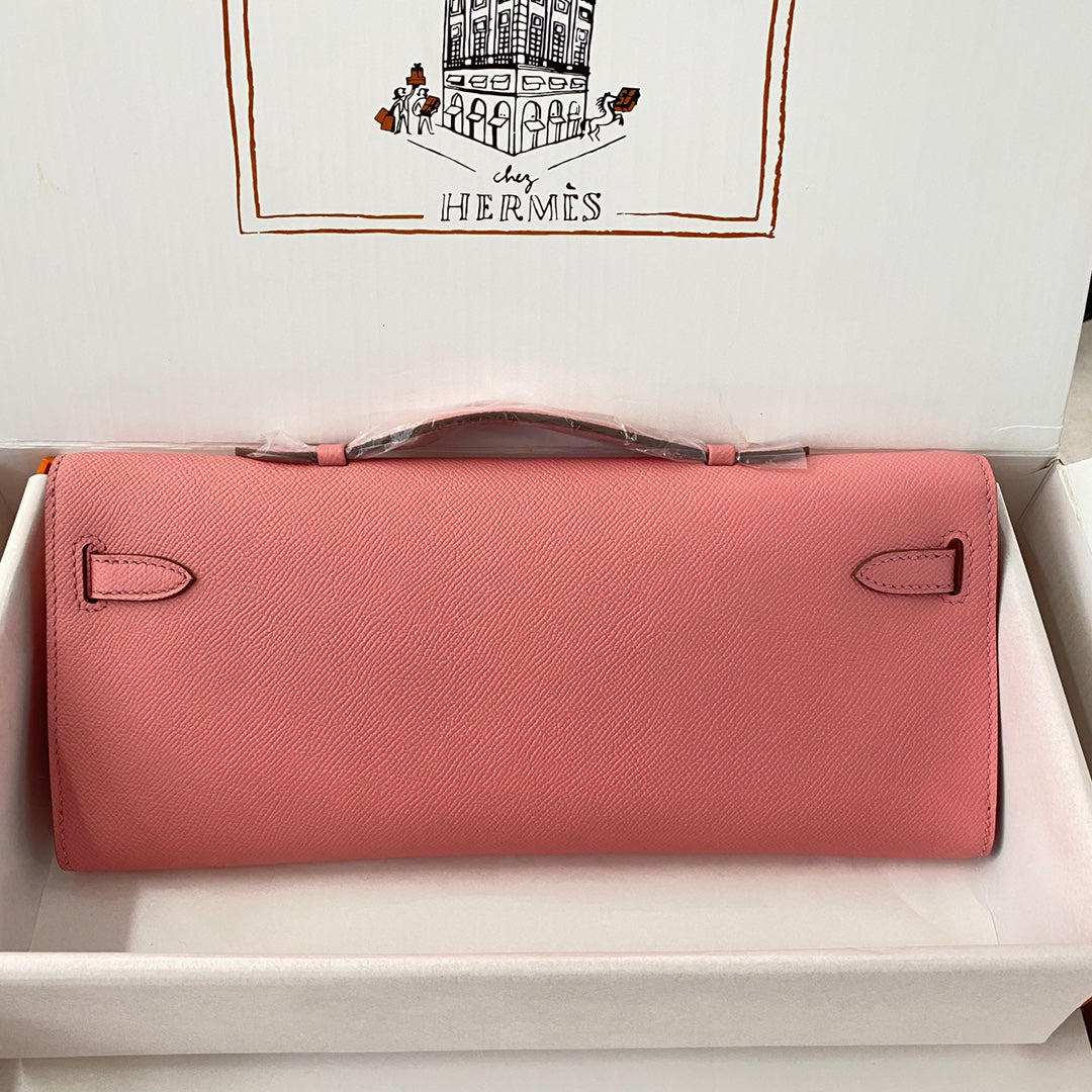 HM Kelly Cut 31 Cuir Epsom rose pastel, accessoires argentés 229064