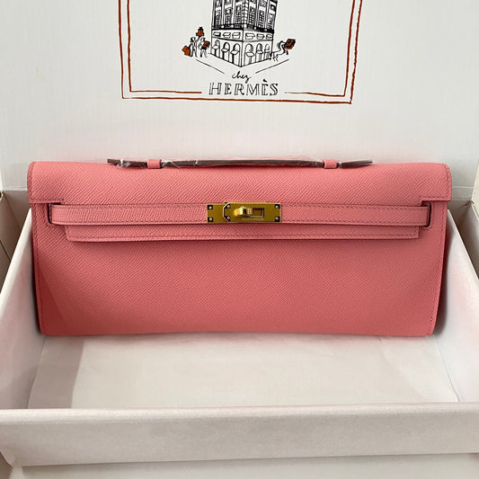 HM Kelly Cut 31 Pink Pastel Epsom Leather Gold Hardware 229065