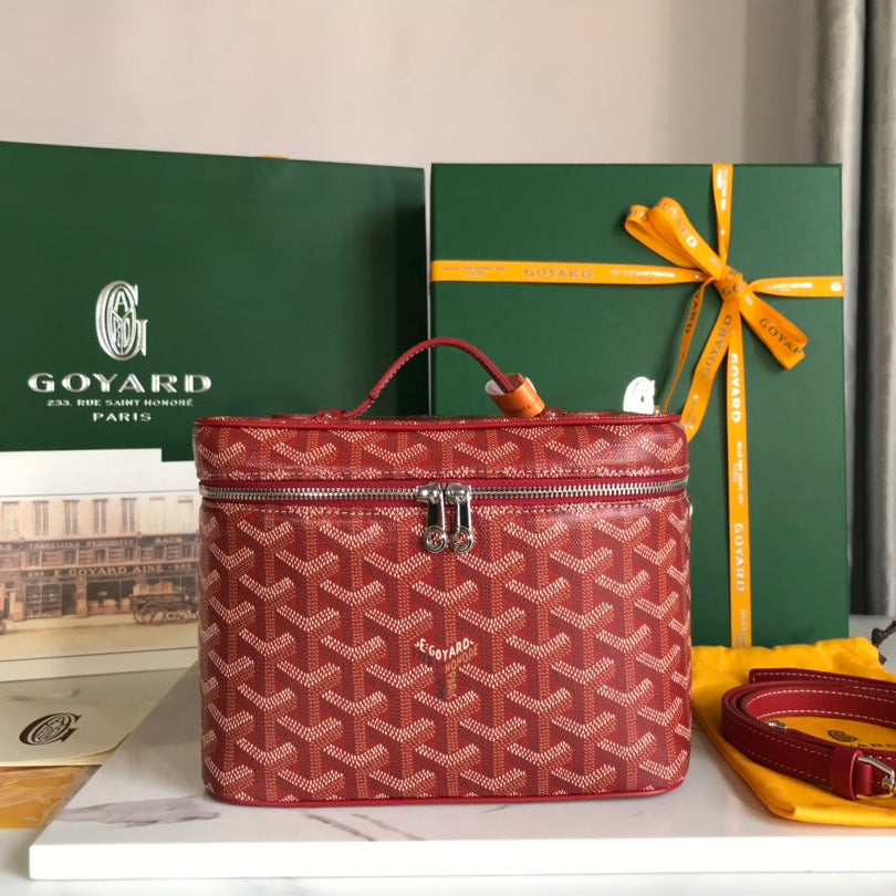 Trousse de toilette Muse 20 en toile Goyardine rouge classique