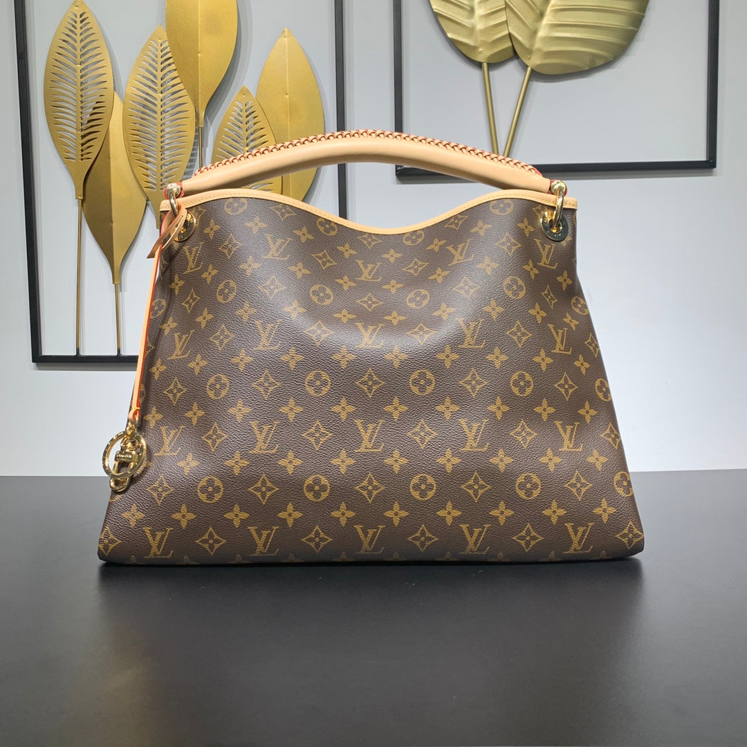 ARTSY MM 41 EN TOILE MONOGRAMME MARRON QUINCAILLERIE DORÉ
