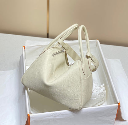 SAC HM LINDY 26 EN CUIR TAURILLON CLEMENCE BLANC