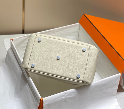 SAC HM LINDY 26 EN CUIR TAURILLON CLEMENCE BLANC