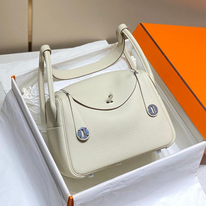 SAC HM LINDY 26 EN CUIR TAURILLON CLEMENCE BLANC