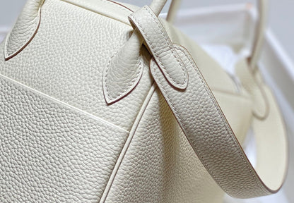 SAC HM LINDY 26 EN CUIR TAURILLON CLEMENCE BLANC