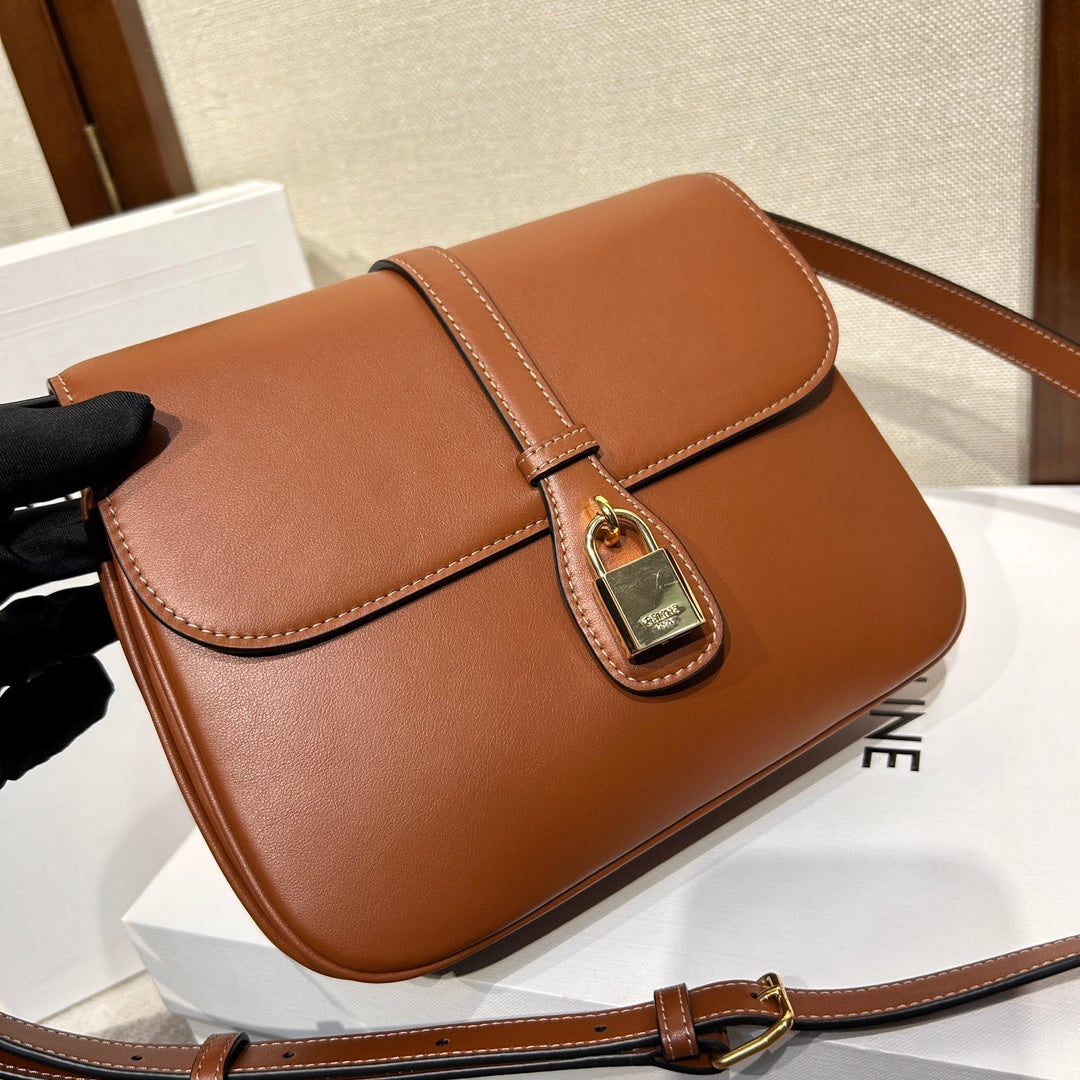 TABOU フラップバッグ 22インチ ブロンズブラウン スムースカーフスキン ゴールドロック