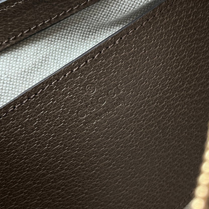 Petit sac à bandoulière GG Ophidia 21 cm en toile beige marron foncé
