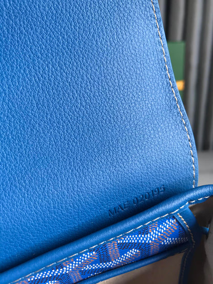 MINI SAC À DOS ALPIN 21 EN CUIR D'AGNEAU BLEU SAPHIR ET TOILE GOYARDINE