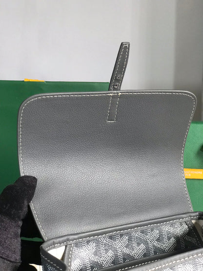 Mini sac à dos Alpin 21 en cuir d'agneau gris et toile Goyardine