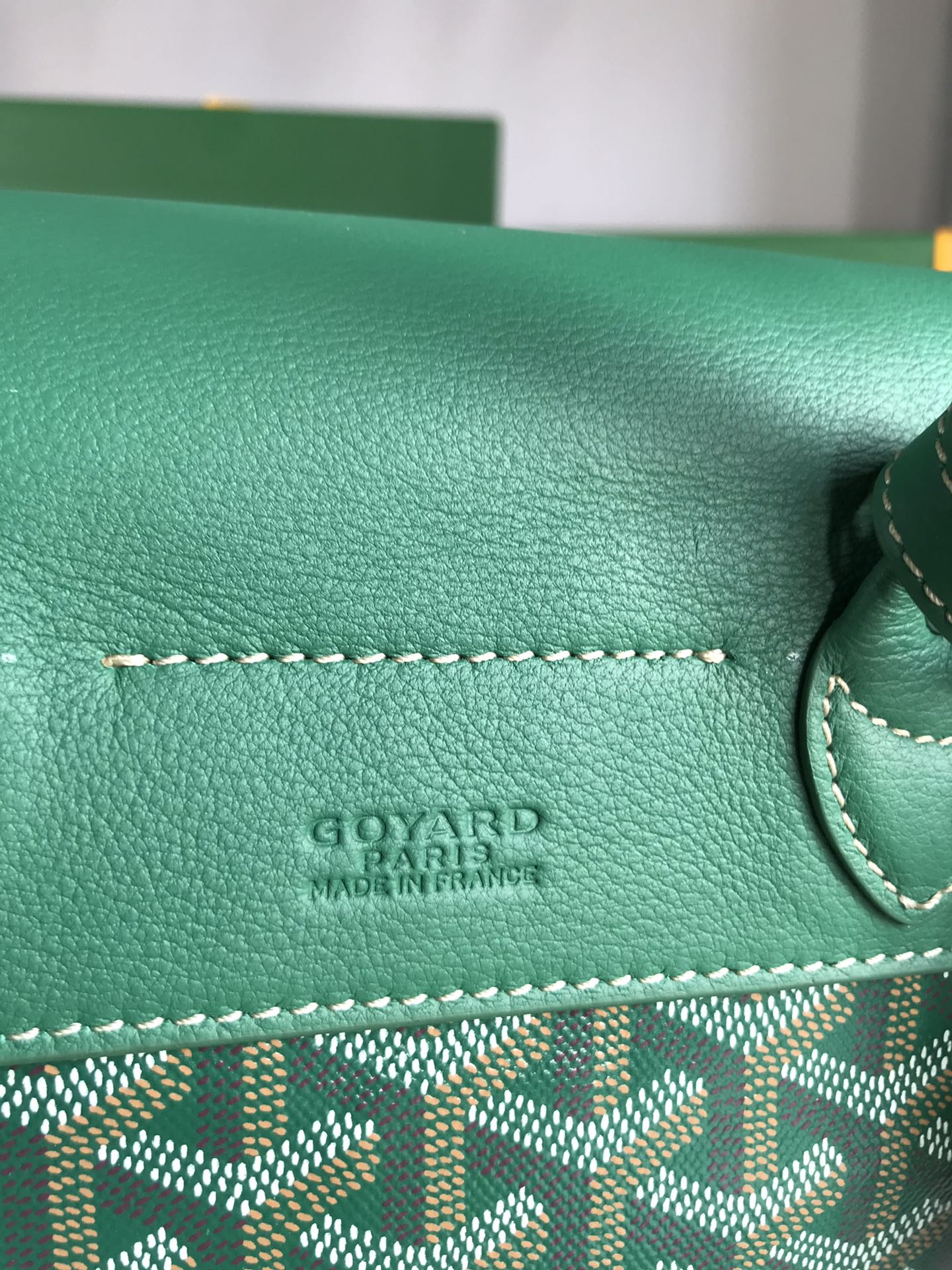 MINI SAC À DOS ALPIN 21 EN CUIR D'AGNEAU VERT ET TOILE GOYARDINE