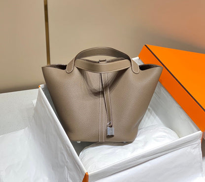 Serrure Picotin Etoupe Togo Cuir Argent Quincaillerie