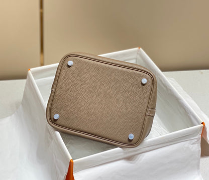 Serrure Picotin Etoupe Togo Cuir Argent Quincaillerie