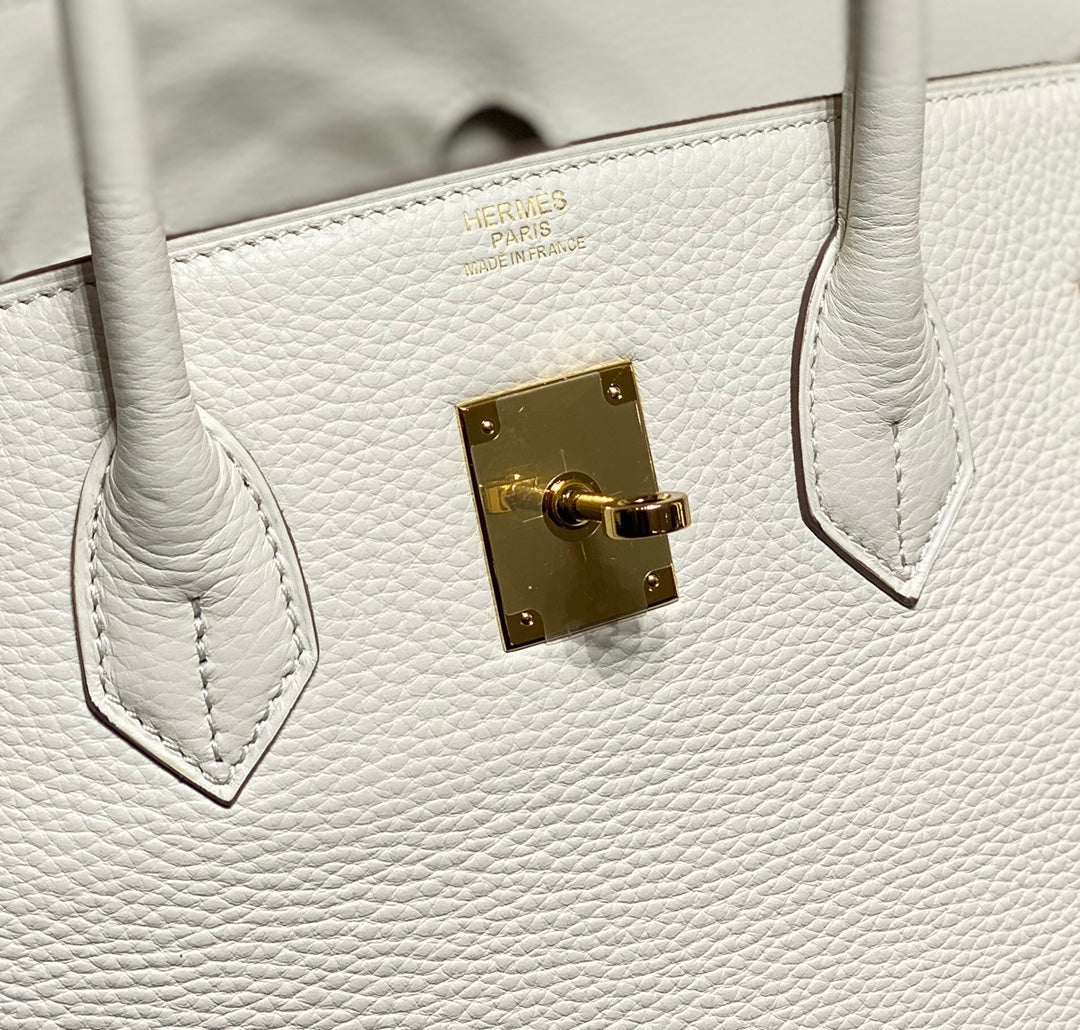 SAC HM BIRKIN 35 CM BLANC TOGO QUINCAILLERIE DORÉE