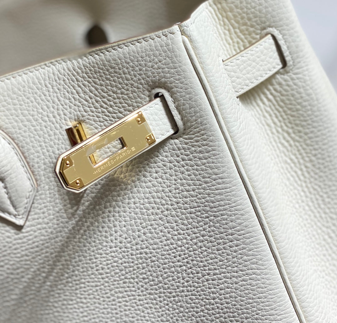 HM BIRKIN 35CM CUIR TOGO BLANC QUINCAILLERIE DORÉE
